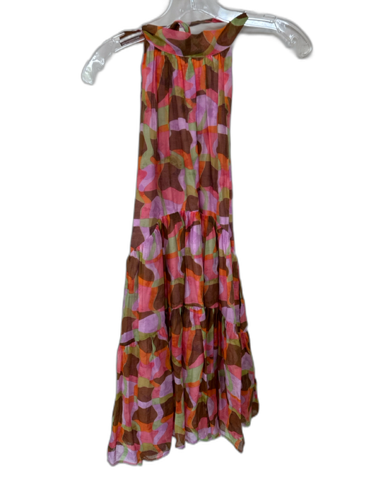 ASTR Size M Multi Cotton Halter Abstract Low Back Mini Dress Multi / M