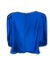 Alden Adair Size M Royal Blue Polyester Buttons Bubble Sleeve Ruffle Detail Top Royal Blue / M