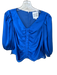 Alden Adair Size M Royal Blue Polyester Buttons Bubble Sleeve Ruffle Detail Top Royal Blue / M