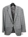 H Stockton Gray & Light Blue Wool Plaid 2 Button Men's Blazer 42