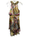 Rickie Freeman for Teri Jon Size 6 Cream & Multi Silk Floral mixed pattern Dress Cream & Multi / 6