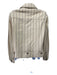 Derek Lam Size 2 Beige & Black Lambskin Moto Vertical Stripes Long Sleeve Jacket Beige & Black / 2