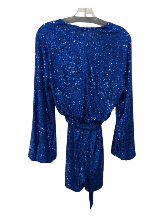 Jay Godfrey Size 4 Royal Blue poly spandex Fully Sequined Surplice Dress Royal Blue / 4