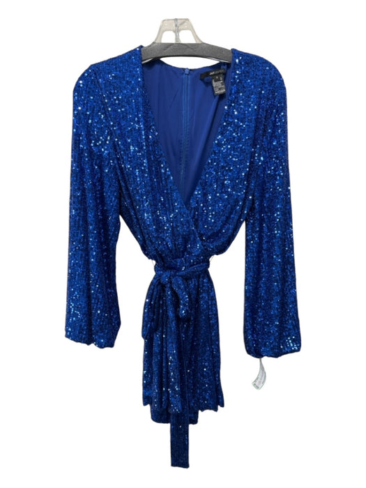 Jay Godfrey Size 4 Royal Blue poly spandex Fully Sequined Surplice Dress Royal Blue / 4