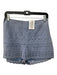 Intermix Size S Slate Blue Suede Side Zip Floral Embroidered High Waist Shorts Slate Blue / S