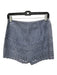 Intermix Size S Slate Blue Suede Side Zip Floral Embroidered High Waist Shorts Slate Blue / S