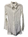 Theory Size 4 White Linen Blend Button Front Collared Long Sleeve Zip Fly Romper White / 4