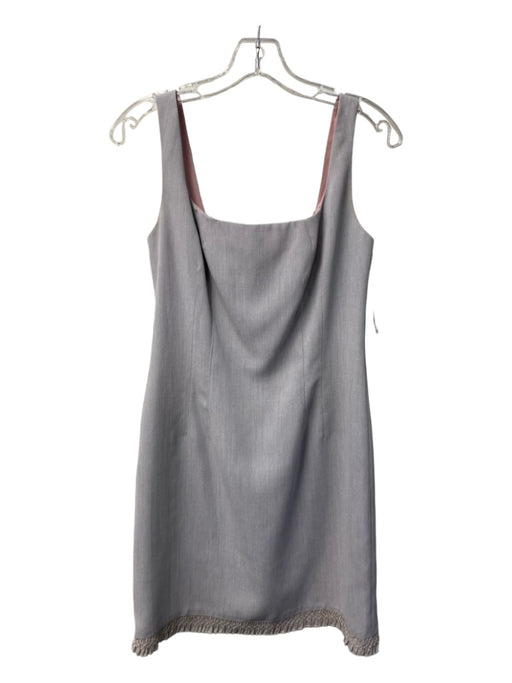 Nanette Lepore Size 4 Gray Polyester Square Neck Sleeveless Lined Back Zip Dress Gray / 4