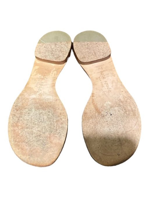 Kate Spade Shoe Size 7 Tan & Silver Woven open toe Square Toe Flats Sandals Tan & Silver / 7