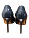 Jimmy Choo Shoe Size 38 Dark Gray Patent Leather Peep Toe Buckle Detail Heels Dark Gray / 38