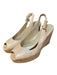 Stuart Weitzman Shoe Size 7 Tan Patent Leather Peep Toe Slingback Wedge Heels Tan / 7