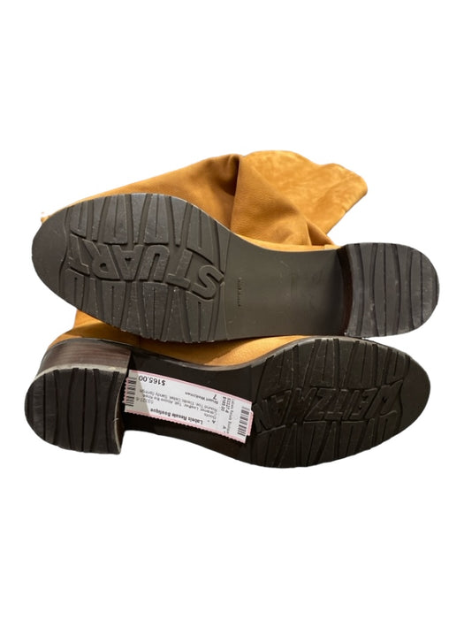 Stuart Weitzman Shoe Size 7 Caramel Leather Tall Above the Knee Round Toe Boots Caramel / 7