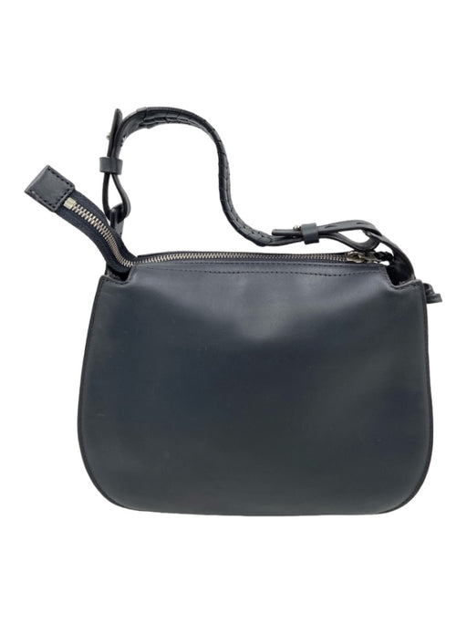 ALLSAINTS Dark Gray & Black Leather Braided leather Shoulder Strap Bag Dark Gray & Black / S