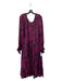 Let Me Be Size 12 Purple & Black Viscose Pintuck Floral Long Sleeve Dress Purple & Black / 12