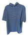 Peter Millar Size XL Blue & White Polyester Striped Golf Men's Polo Blue & White / XL