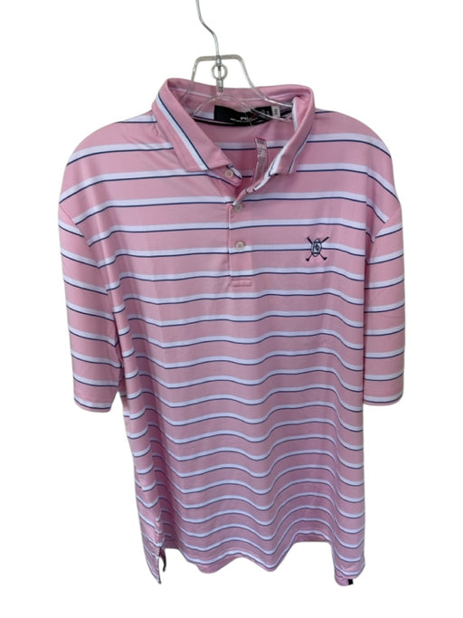 Ralph Lauren Size XL Pink & Blue Polyester Striped Golf Men's Polo Pink & Blue / XL