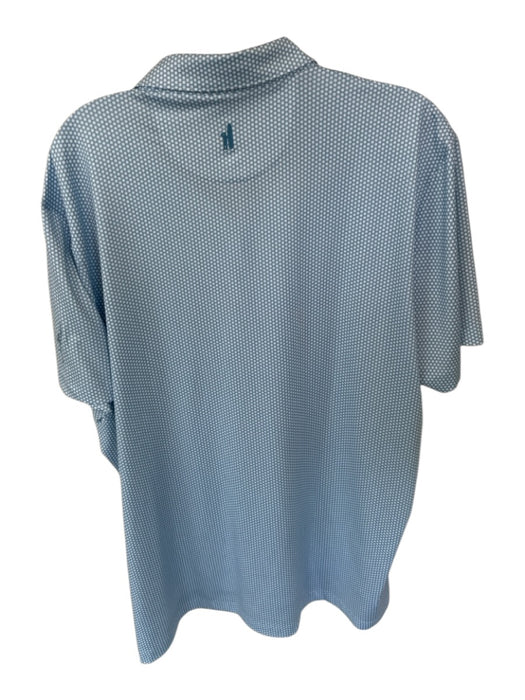 Johnnie-O Size XL Blue & White Polyester Honeycomb Golf Men's Polo Blue & White / XL