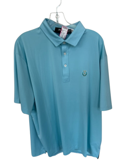 Ralph Lauren Size XL Blue & Green Polyester Striped Golf Men's Polo Blue & Green / XL