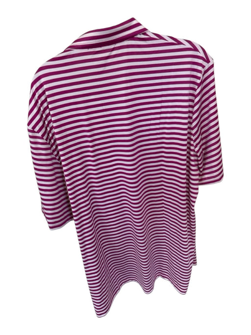 Ralph Lauren Size XL Purple & White Polyester Striped Golf Men's Polo Purple & White / XL