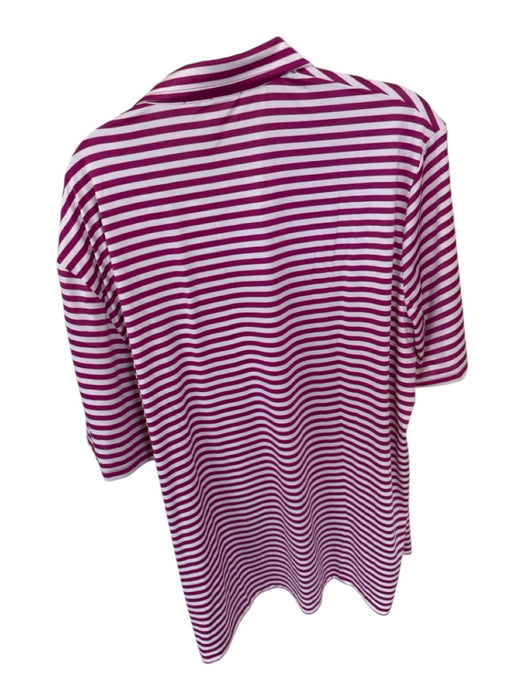Ralph Lauren Size XL Purple & White Polyester Striped Golf Men's Polo Purple & White / XL