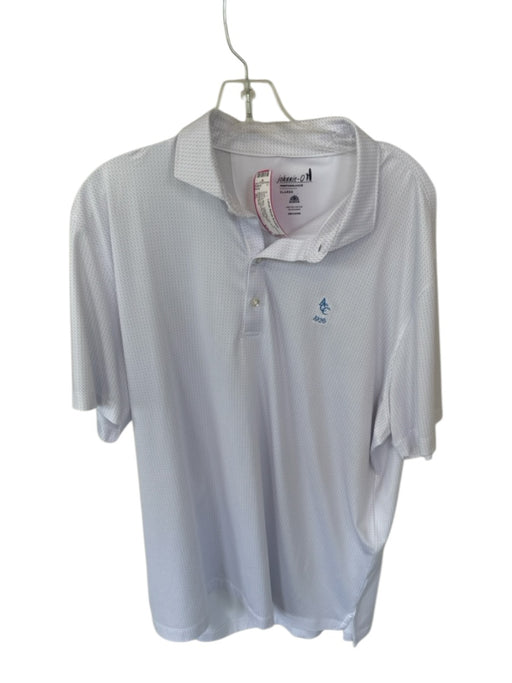 Johnnie-O Size XL Pink & Blue Polyester Golf Golf Men's Polo Pink & Blue / XL