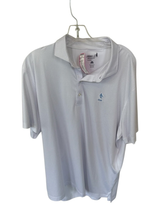 Johnnie-O Size XL Pink & Blue Polyester Golf Golf Men's Polo Pink & Blue / XL
