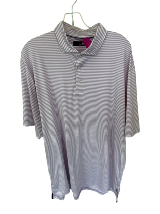 Ralph Lauren Size XL Light Purple & White Polyester Striped Golf Men's Polo Light Purple & White / XL