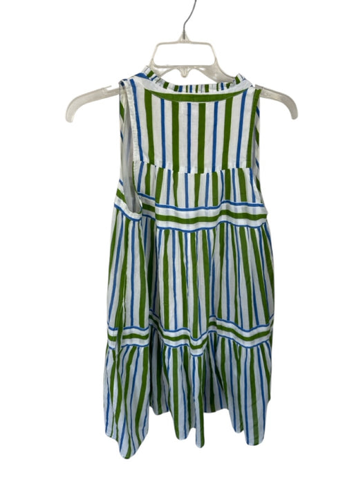 Olivia James the Label Size XS Green, White & Blue Cotton Striped Mini Dress Green, White & Blue / XS