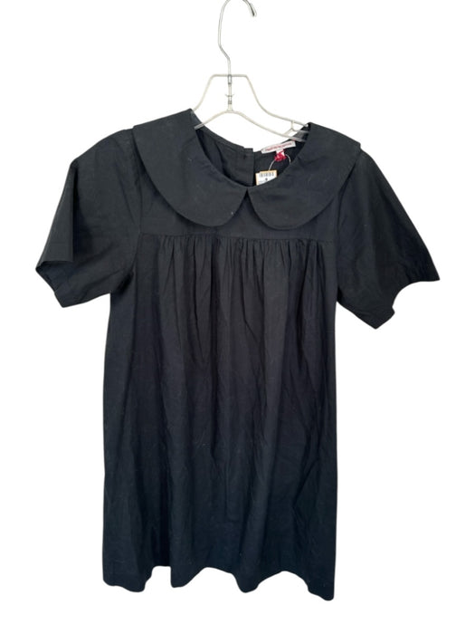 Frances Valentine Size XS Black Cotton Peter Pan Collar Short Sleeve Dress Black / XS
