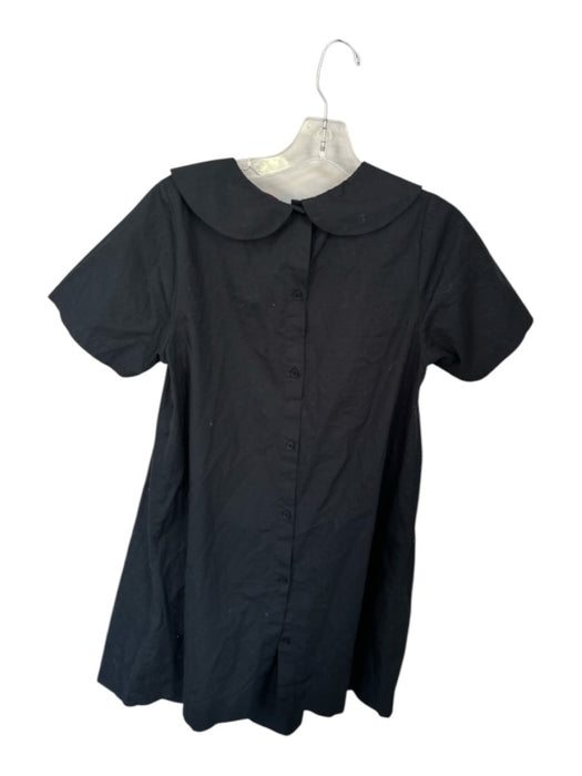 Frances Valentine Size XS Black Cotton Peter Pan Collar Short Sleeve Dress Black / XS