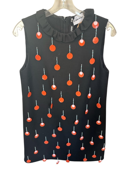 au jour le jour Size 40 Black & Orange Polyester & Viscose Sequin & Beaded Dress Black & Orange / 40