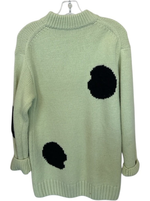 Tibi Size XXS Mint & Black Wool & Acrylic Knit Spots Front Pocket Mini Dress Mint & Black / XXS