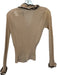 Anne Fontaine Size 38 Tan & black Cotton Scallop Detail Ribbed Sheer Cardigan Tan & black / 38