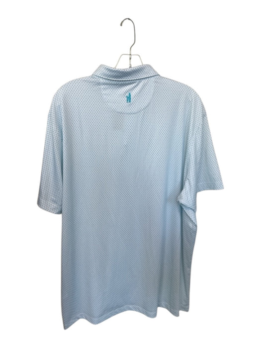 Johnnie O Size XL Blue & White polyester & spandex Dots Quarter Button Polo Blue & White / XL