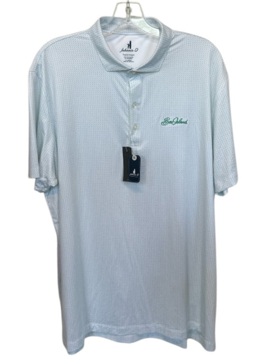 Johnnie O NWT Size XL Green, Blue & White polyester & spandex golf tees Polo Green, Blue & White / XL