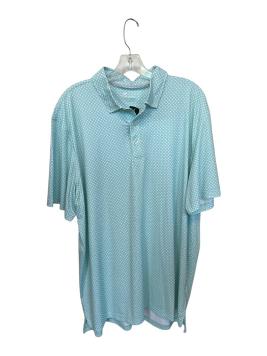 Vineyard vines Size XL Green & White Polyester Blend Abstract Athletic Polo Green & White / XL
