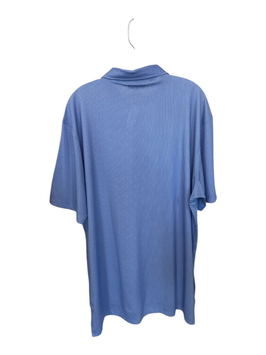 Masters Size XL Periwinkle & White polyester & spandex Dots Quarter Button Polo Periwinkle & White / XL