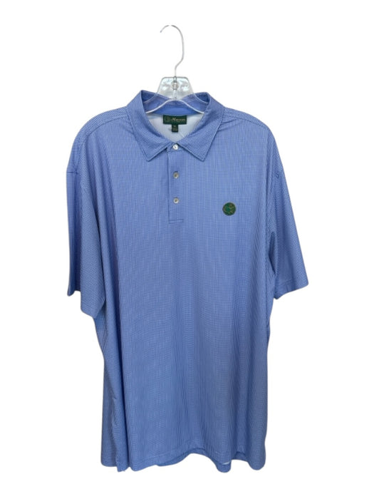 Masters Size XL Periwinkle & White polyester & spandex Dots Quarter Button Polo Periwinkle & White / XL