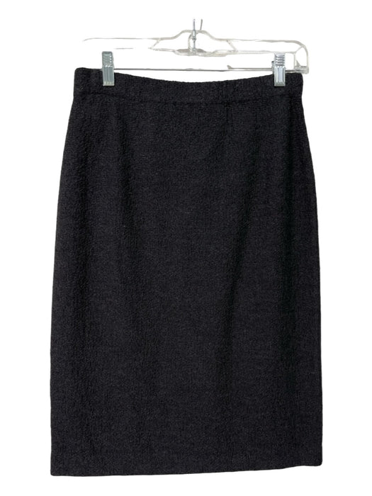 St. John Size 4 Dark Gray Wool Blend Elastic Waist Knee Length Pencil Skirt Dark Gray / 4