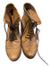 Coclico Shoe Size 38 Cocoa Brown Leather Almond Toe lace up Cork Heel Boots Cocoa Brown / 38