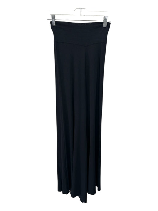 Zara Size S Black Viscose Blend Knit High Rise Wide Leg Pants Black / S