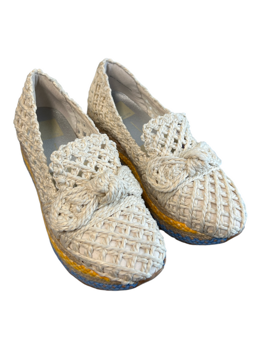 Dolce Vita Shoe Size 6 Ivory & Multi Woven Platform Slip On Bow Detail Shoes Ivory & Multi / 6