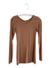 Calypso St. Barth Size Medium Brown Cotton Wide Neck Long Sleeve pull over Top Brown / Medium