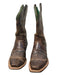 Ariat Shoe Size 8.5 Brown, Green & Red Leather Stitch Detail Squarish toe Boots Brown, Green & Red / 8.5