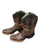 Ariat Shoe Size 8.5 Brown, Green & Red Leather Stitch Detail Squarish toe Boots Brown, Green & Red / 8.5