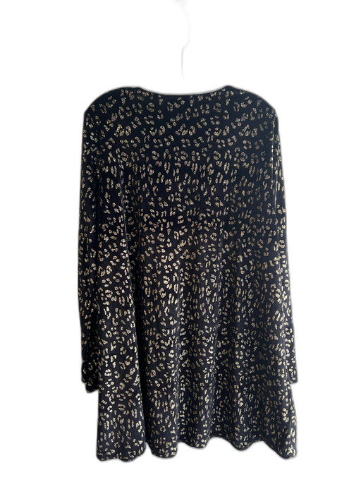 Mumu Size XL Black & Gold Polyester Blend All Over Print Sparkle Dress Black & Gold / XL