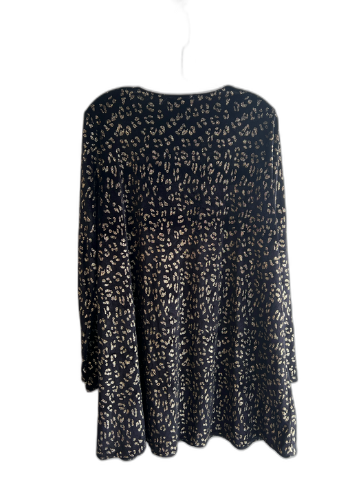 Mumu Size XL Black & Gold Polyester Blend All Over Print Sparkle Dress Black & Gold / XL