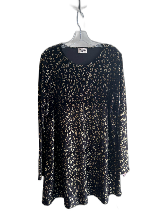 Mumu Size XL Black & Gold Polyester Blend All Over Print Sparkle Dress Black & Gold / XL