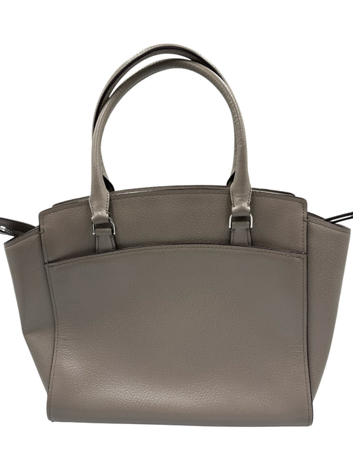 Kate Spade Grey Leather Zip Close Top Handle Cross Body Strap Back Pocket Bag Grey / M