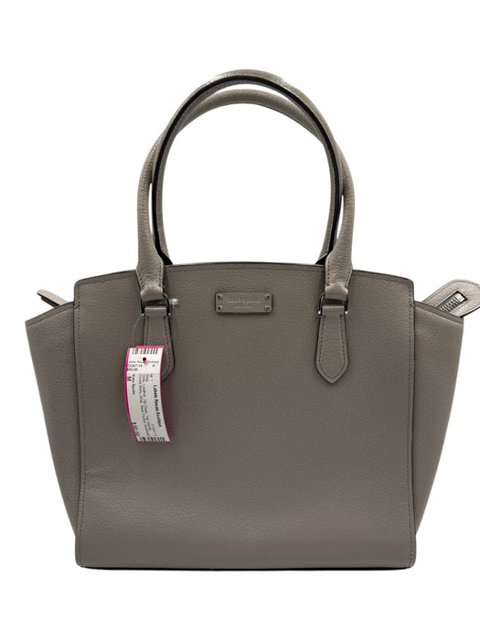 Kate Spade Grey Leather Zip Close Top Handle Cross Body Strap Back Pocket Bag Grey / M